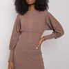 954543 Brown Daydress in Day Dresses with Cotton and Spandex