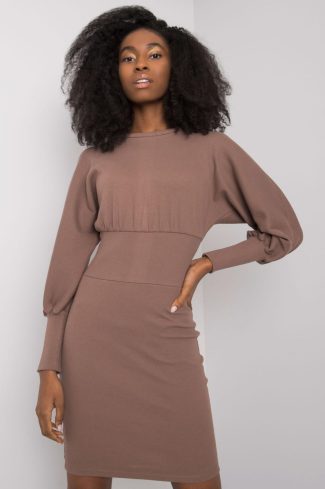 Brown Daydress in Day Dresses with Cotton and Spandex