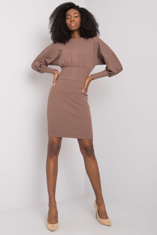 Brown Daydress in Day Dresses with Cotton and Spandex