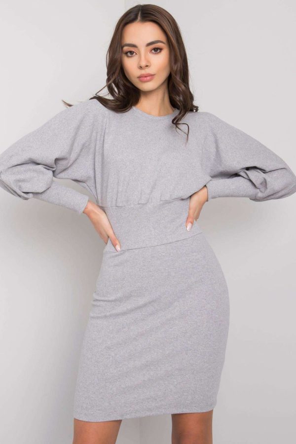 Grey Daydress in Day Dresses with Cotton and Spandex