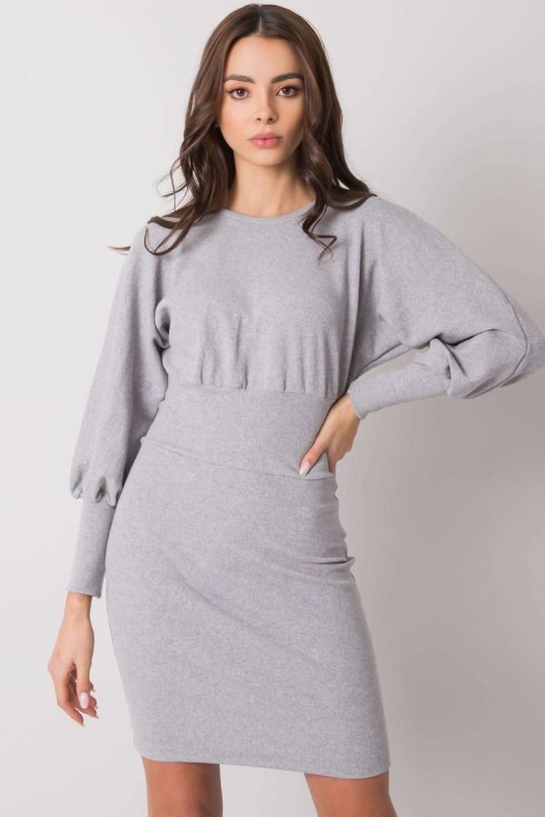 Grey Daydress in Day Dresses with Cotton and Spandex