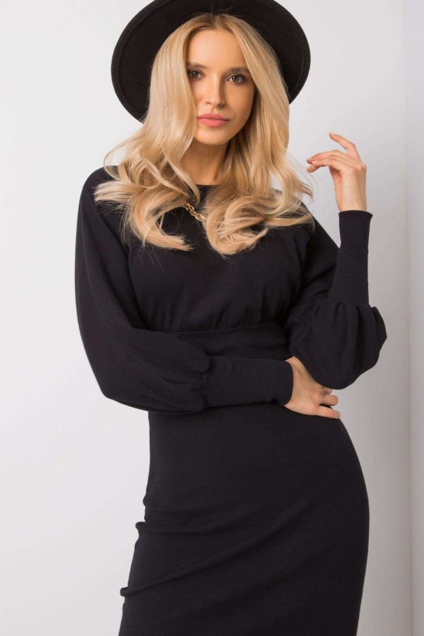 Black Daydress in Day Dresses with Cotton and Spandex
