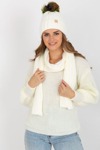 Beige Set in Caps & Hats For Women with Acrylic