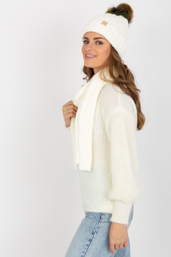 Beige Set in Caps & Hats For Women with Acrylic