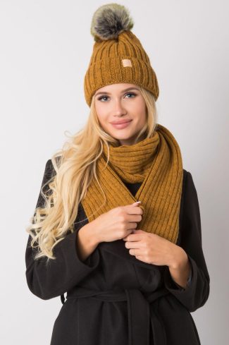 Yellow Set in Caps & Hats For Women with Acrylic