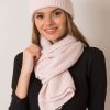 Pink Set in Caps & Hats For Women with Acrylic and Wool