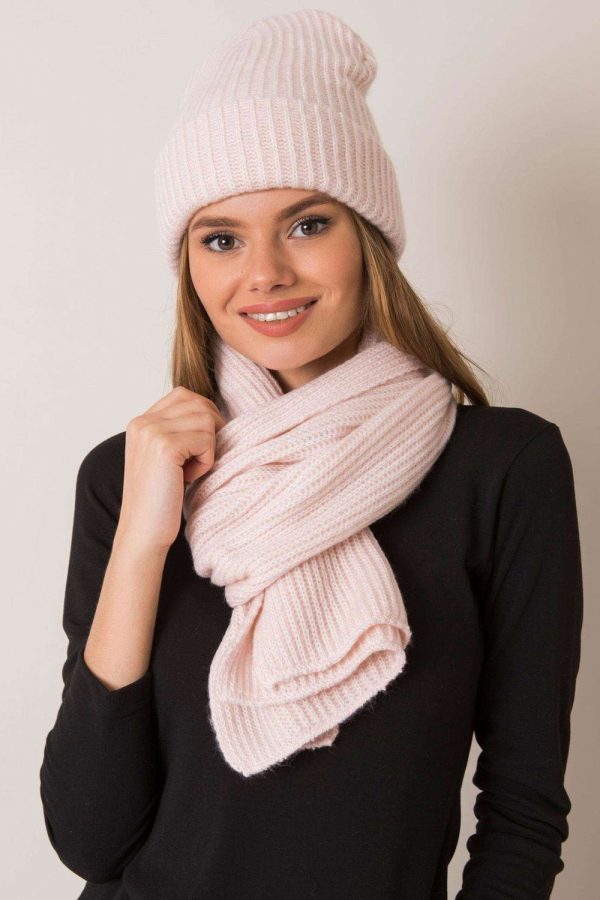 Pink Set in Caps & Hats For Women with Acrylic and Wool