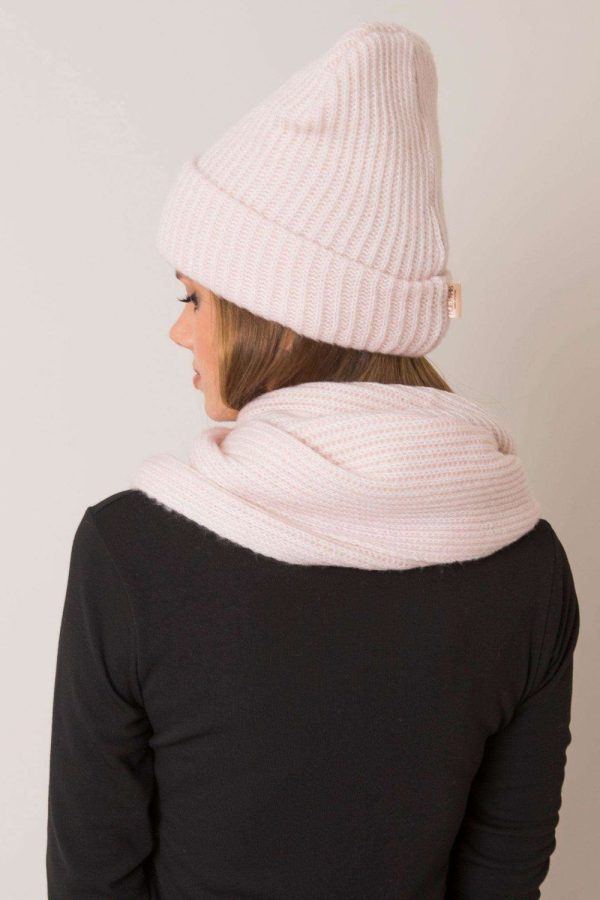 Pink Set in Caps & Hats For Women with Acrylic and Wool