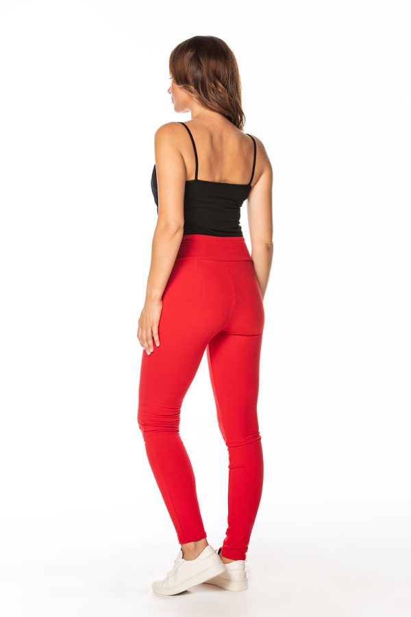 Red Tracksuit Trousers in Women`s Tracksuit Bottoms, Sports Pants with Cotton and Polyester
