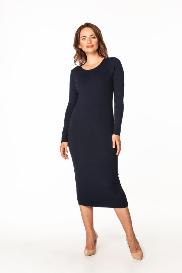 Navy Blue Daydress 2 in Cotton and Polyester