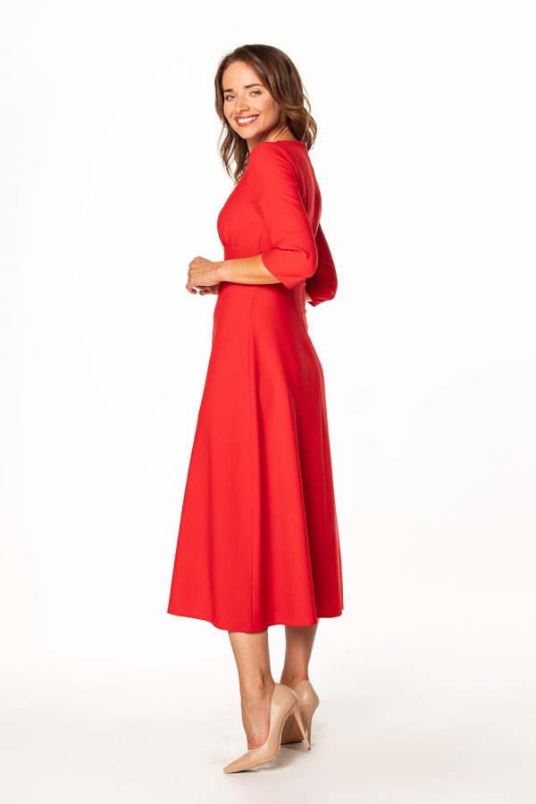 Red Daydress in Day Dresses with Spandex and Polyester