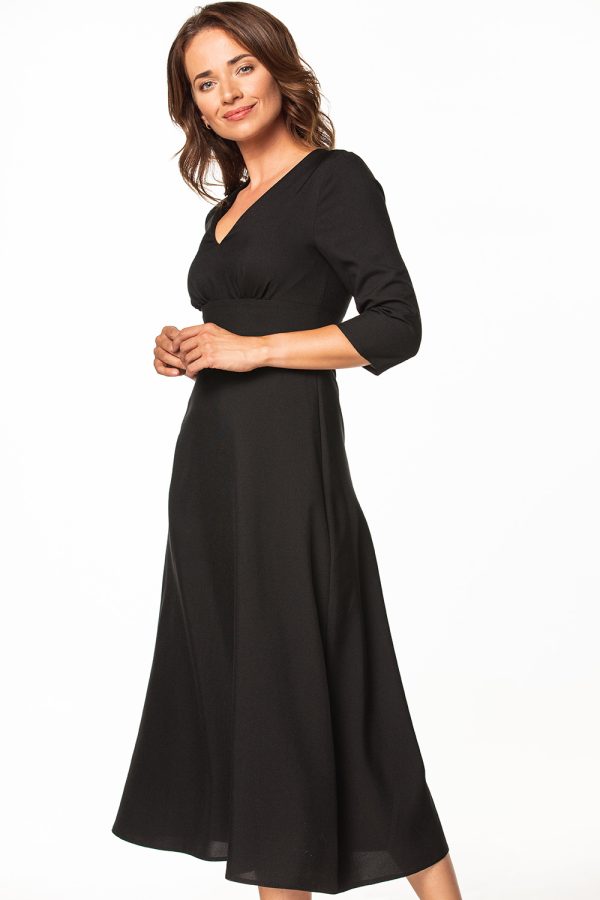 Black Daydress in Day Dresses with Spandex and Polyester