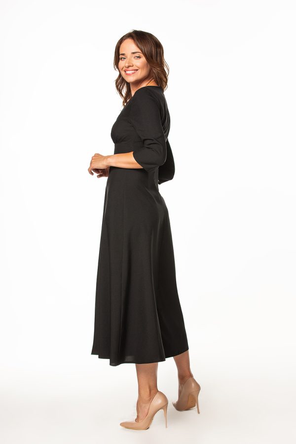 Black Daydress in Day Dresses with Spandex and Polyester