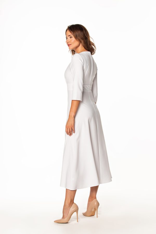 White Daydress in Day Dresses with Spandex and Polyester