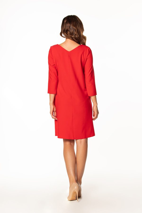 Red Daydress in Day Dresses with Spandex and Polyester
