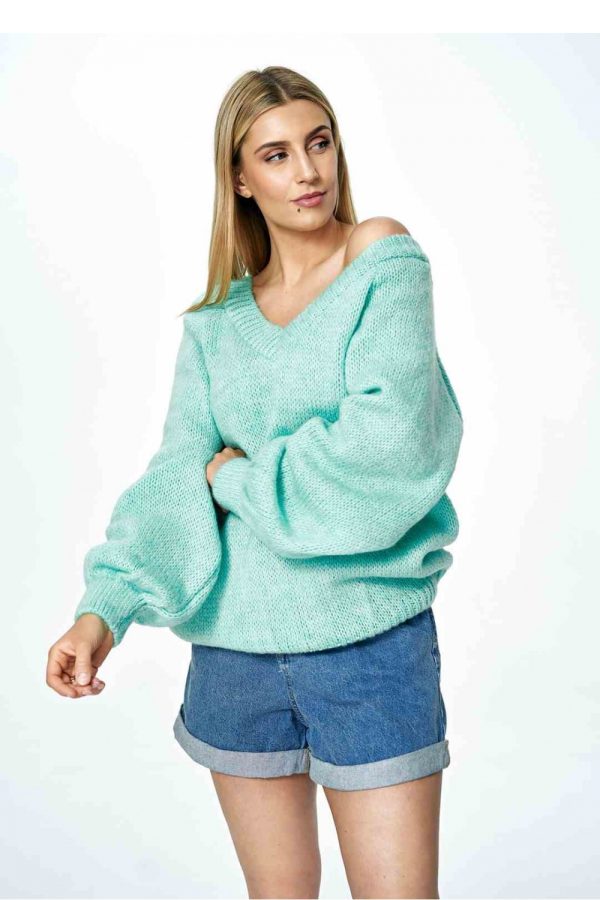 Green Jumper in Sweaters, Pullovers, Jumpers, Turtlenecks, Boleros, Shrugs with Acrylic, Nylon, Polyester and Wool