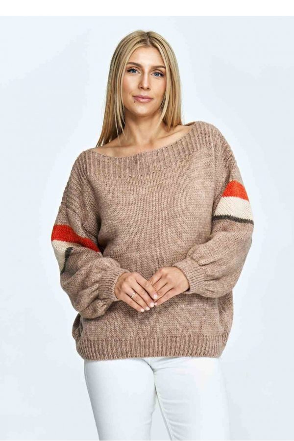 Brown Jumper in Sweaters, Pullovers, Jumpers, Turtlenecks, Boleros, Shrugs with Acrylic, Nylon, Polyester and Wool
