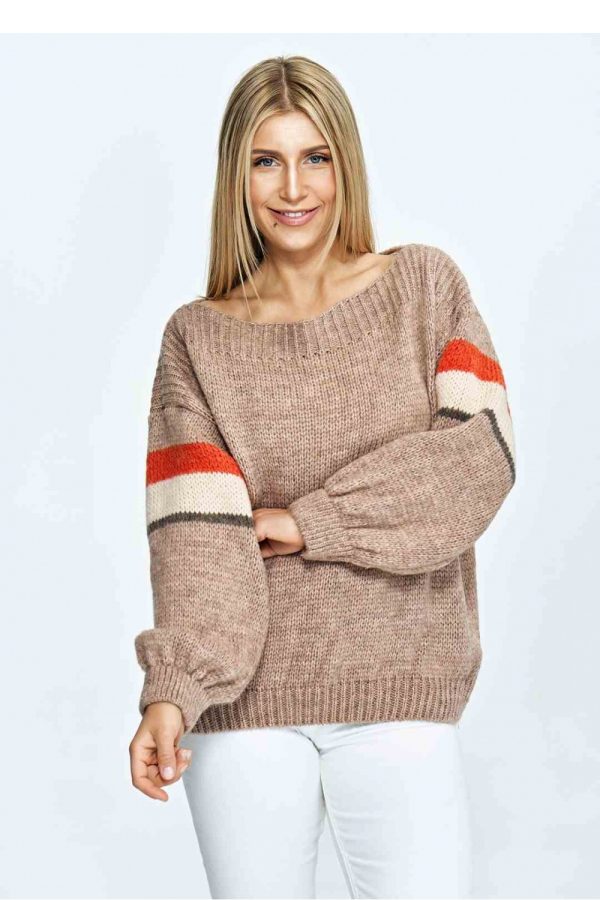 Brown Jumper in Sweaters, Pullovers, Jumpers, Turtlenecks, Boleros, Shrugs with Acrylic, Nylon, Polyester and Wool