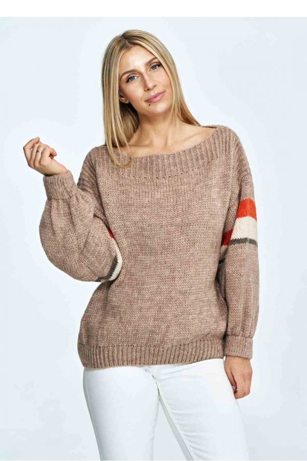 Brown Jumper in Sweaters, Pullovers, Jumpers, Turtlenecks, Boleros, Shrugs with Acrylic, Nylon, Polyester and Wool