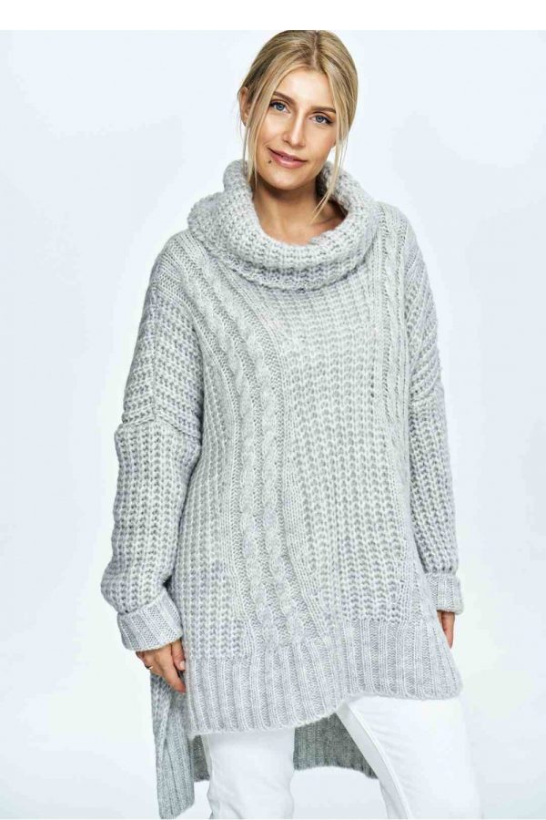 Grey Turtleneck in Sweaters, Pullovers, Jumpers, Turtlenecks, Boleros, Shrugs with Acrylic, Nylon, Polyester and Wool