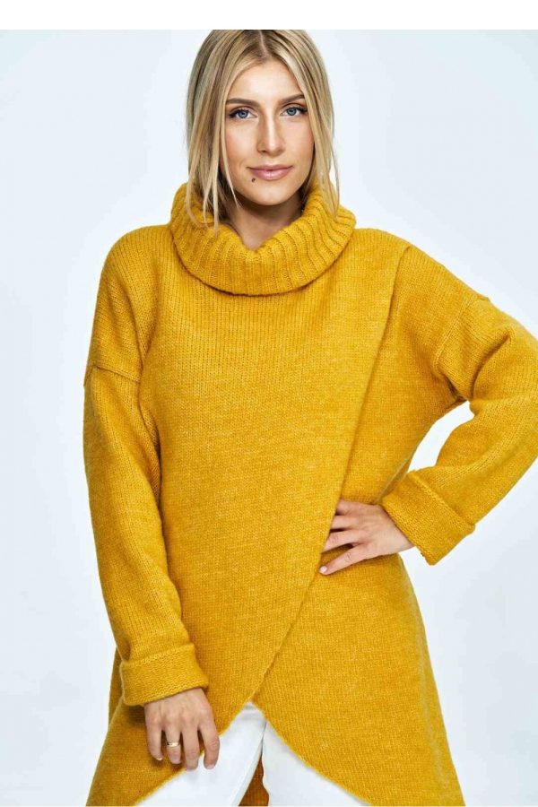 Yellow Turtleneck in Sweaters, Pullovers, Jumpers, Turtlenecks, Boleros, Shrugs with Acrylic, Nylon, Polyester and Wool