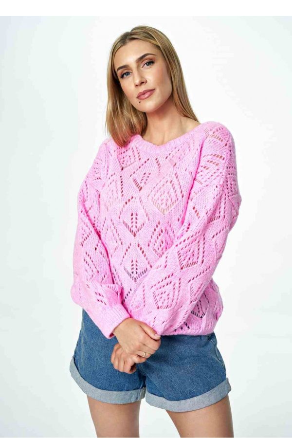 Pink Jumper in Sweaters, Pullovers, Jumpers, Turtlenecks, Boleros, Shrugs with Acrylic, Nylon, Polyester and Wool