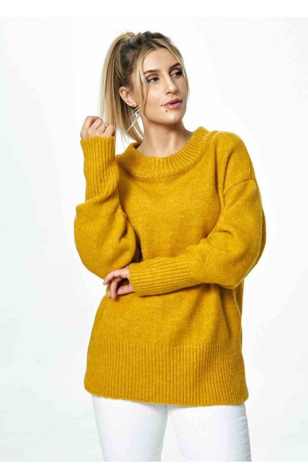 Yellow Jumper in Sweaters, Pullovers, Jumpers, Turtlenecks, Boleros, Shrugs with Acrylic, Nylon, Polyester and Wool