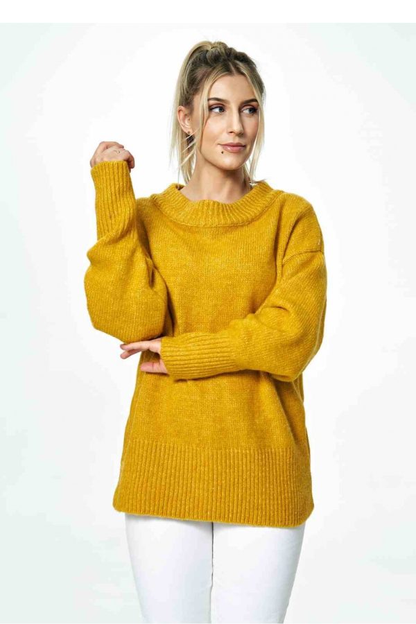 Yellow Jumper in Sweaters, Pullovers, Jumpers, Turtlenecks, Boleros, Shrugs with Acrylic, Nylon, Polyester and Wool