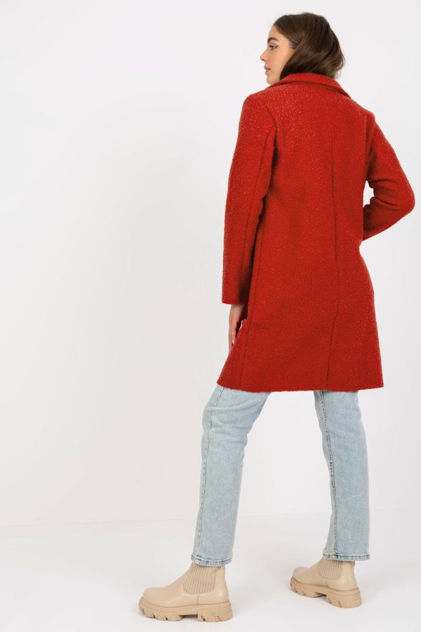 Orange Coat in Women`s Coats, Jackets with Polyester