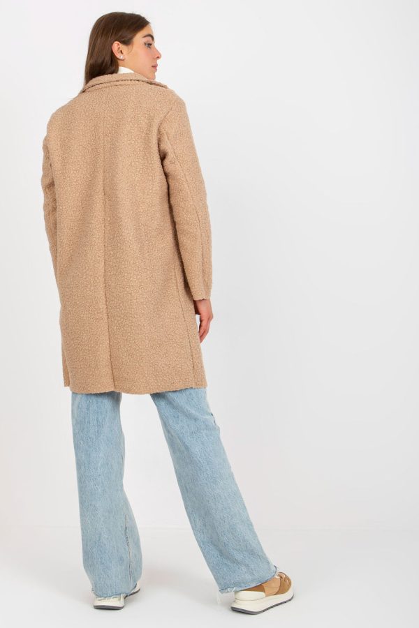 Beige Coat in Women`s Coats, Jackets with Polyester