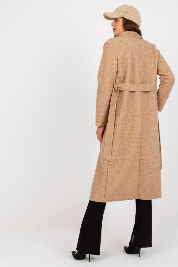 Beige Coat in Women`s Coats, Jackets with Polyester