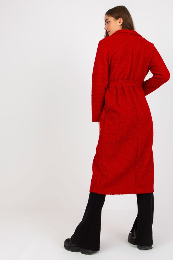 Red Coat in Women`s Coats, Jackets with Polyester