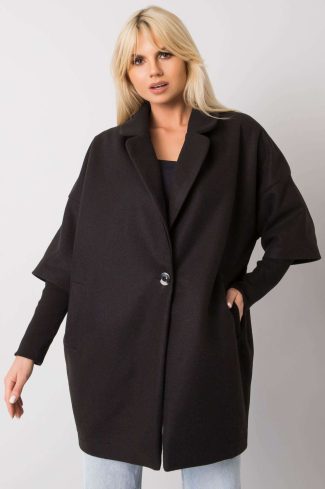 Black Coat in Women`s Coats, Jackets with Polyester