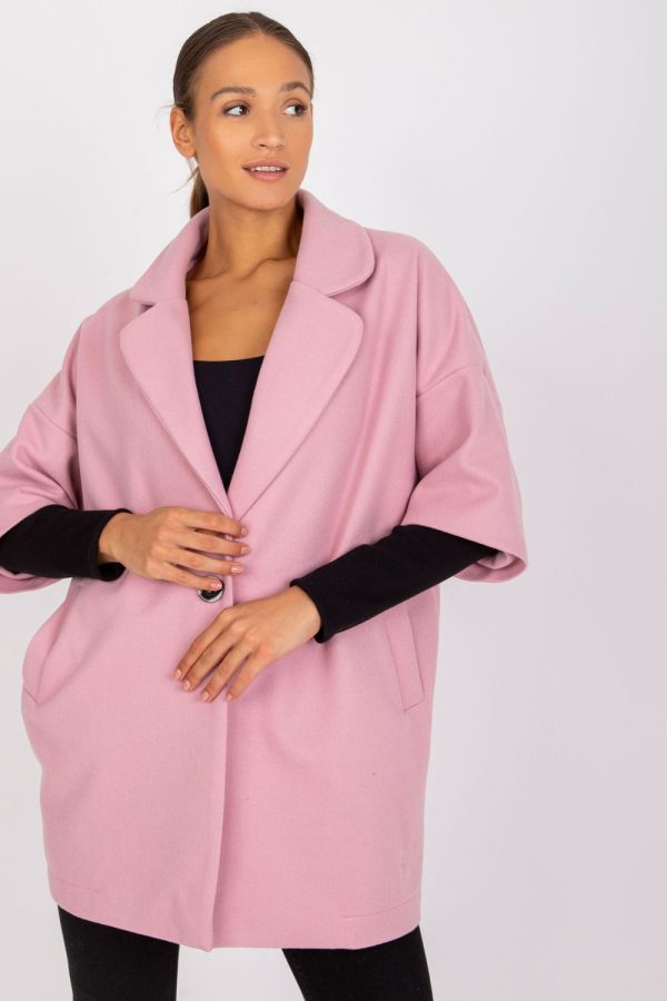 Pink Coat in Women`s Coats, Jackets with Polyester