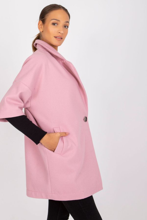 Pink Coat in Women`s Coats, Jackets with Polyester