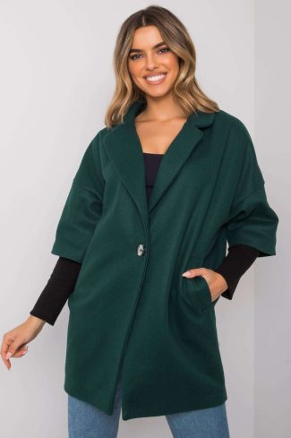 Green Coat in Women`s Coats, Jackets with Polyester