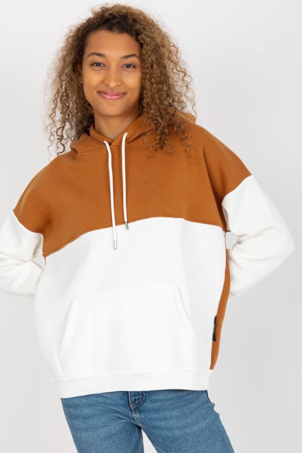 Brown Sweatshirt in Sweatshirts For Women with Cotton, Spandex and Polyester