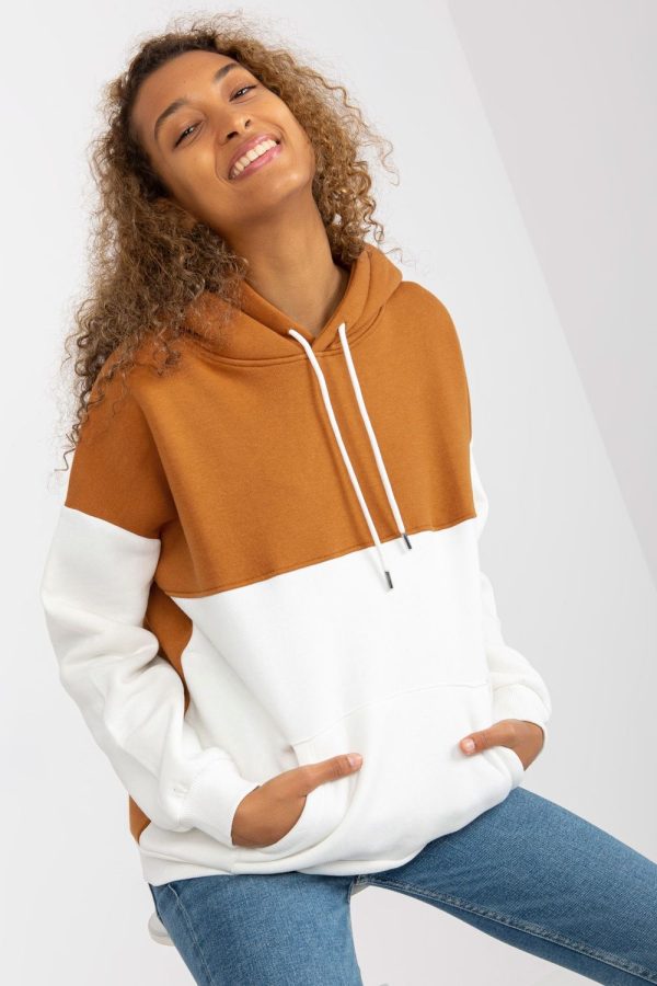 Brown Sweatshirt in Sweatshirts For Women with Cotton, Spandex and Polyester