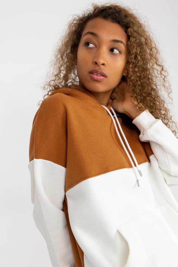Brown Sweatshirt in Sweatshirts For Women with Cotton, Spandex and Polyester