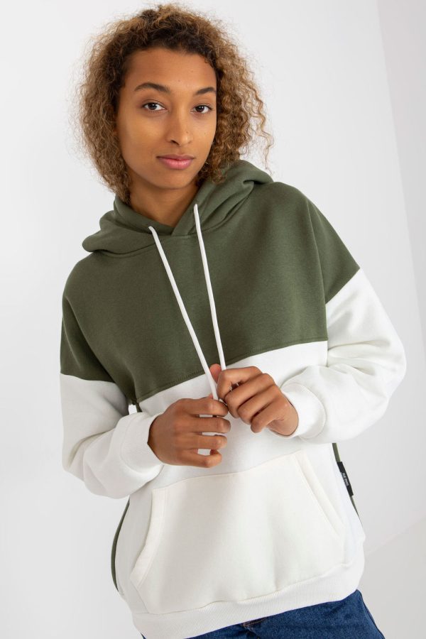 Green Sweatshirt in Sweatshirts For Women with Cotton, Spandex and Polyester