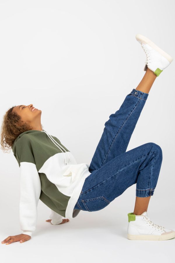 Green Sweatshirt in Sweatshirts For Women with Cotton, Spandex and Polyester