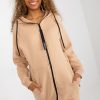 Beige Sweatshirt in Sweatshirts For Women with Cotton, Spandex and Polyester