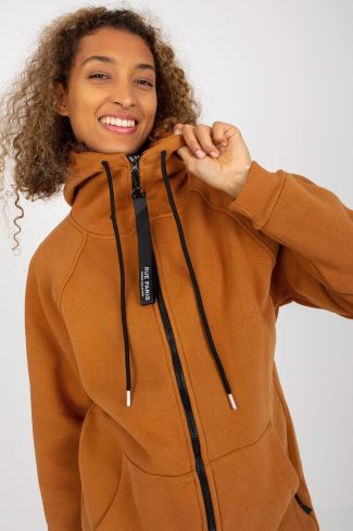 Brown Sweatshirt in Sweatshirts For Women with Cotton, Spandex and Polyester