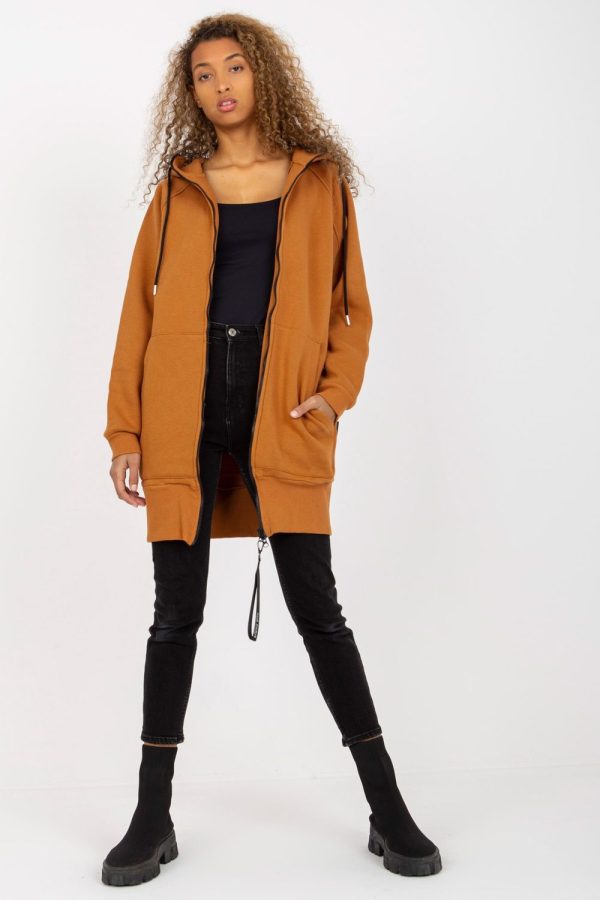 Brown Sweatshirt in Sweatshirts For Women with Cotton, Spandex and Polyester
