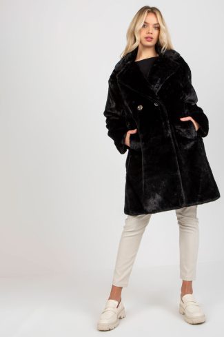 Black Coat in Women`s Coats, Jackets with Polyester