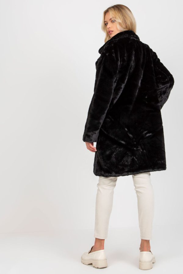 Black Coat in Women`s Coats, Jackets with Polyester