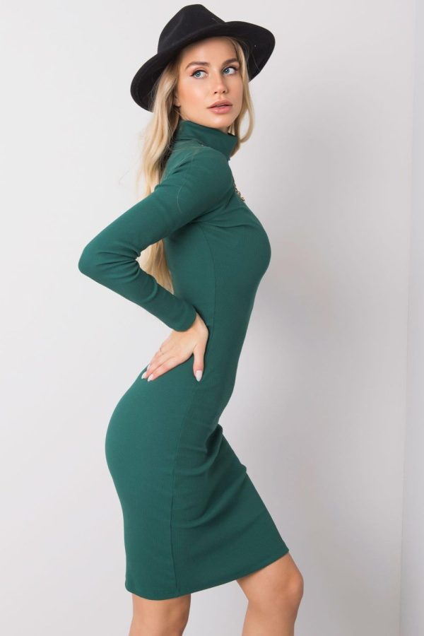 Green Daydress in Day Dresses with Cotton and Spandex
