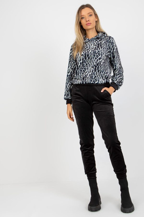 Black Set in Pants, Trousers, Shorts with Cotton and Spandex