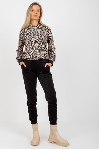 Beige Set in Pants, Trousers, Shorts with Cotton and Spandex