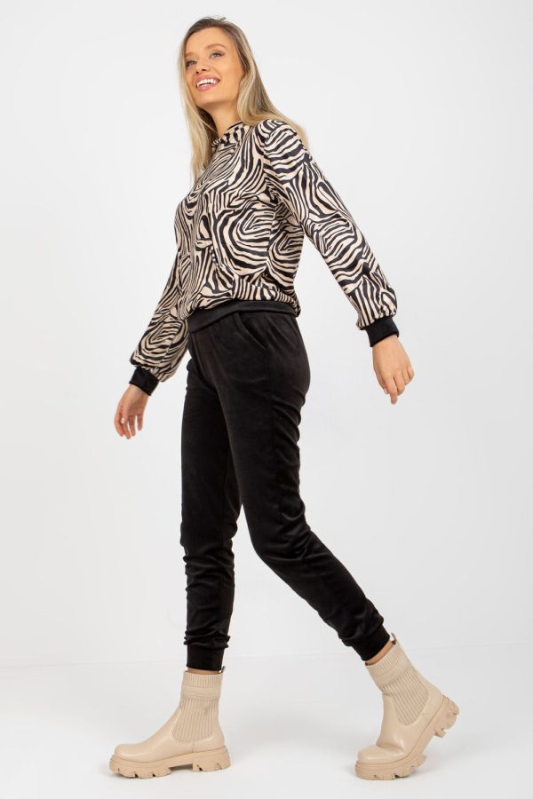 Beige Set in Pants, Trousers, Shorts with Cotton and Spandex